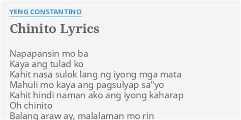 chinito lyrics